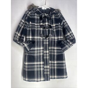 BP Plaid Peacoat Jacket Coat‎ Hooded Size Small
